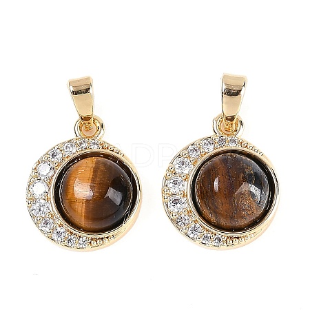 Brass Cubic Zirconia Pendants KK-U043-53G-04-1