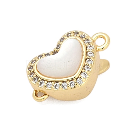 Brass Micro Pave Clear Cubic Zirconia Box Clasps KK-P291-45G-1