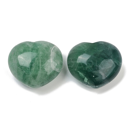 Heart Natural Green Fluorite Palm Stone G-C186-03B-1