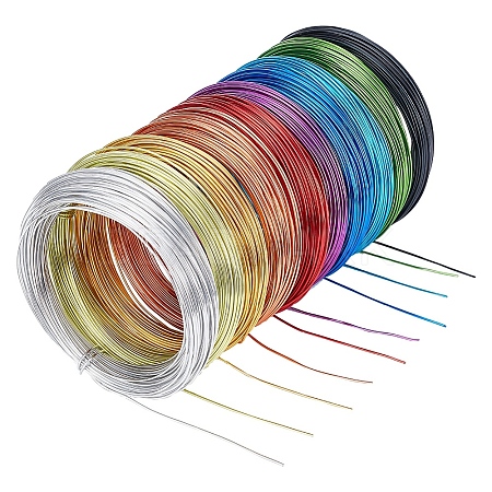 Pack of 10 rolls Multicolor Round Aluminum Wire 18 Gauge Jewelry Making Beading Craft Wire AW-PH0001-01-1mm-1