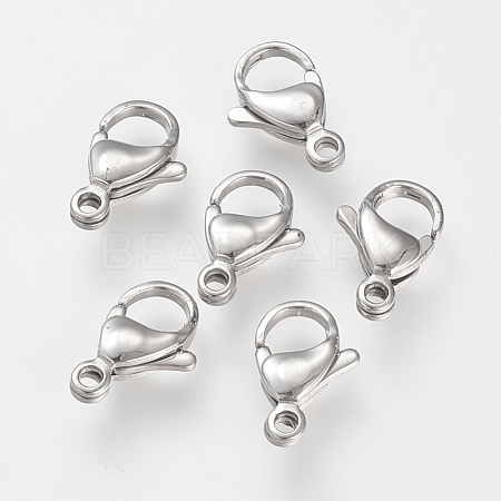 Tarnish Resistant 304 Stainless Steel Lobster Claw Clasps STAS-S066-9mm-15-1