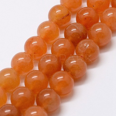 Natural Red Aventurine Bead Strands X-G-P257-03-8mm-1