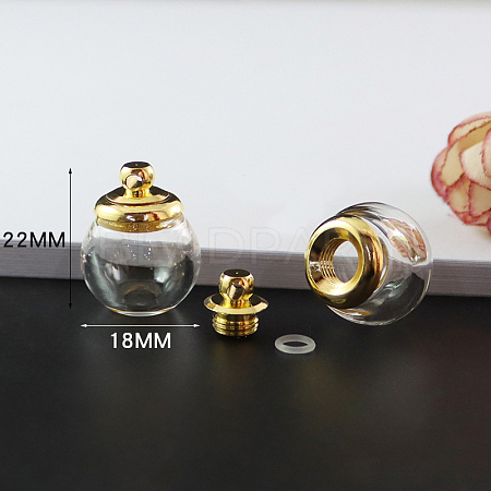 Transparent Glass Openable Perfume Bottle Pendants BOTT-PW0001-133A-03-1