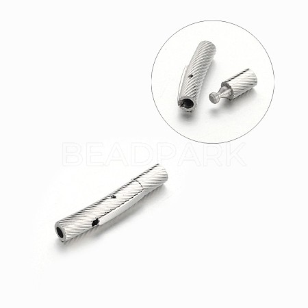 Tarnish Resistant Column 304 Stainless Steel Bayonet Clasps STAS-M198-13-1