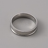 201 Stainless Steel Grooved Finger Ring Settings STAS-WH0027-27F-P-2