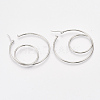 304 Stainless Steel Hoop Earrings STAS-T045-50-2