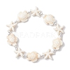 Synthetic Turquoise Beaded Stretch Bracelets for Men Women BJEW-JB11761-01-2