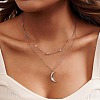 925 Sterling Silver Double Layer Necklaces NJEW-L116-10P-3