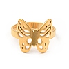 Ion Plating(IP) 201 Stainless Steel Butterfly Thick Finger Ring for Women RJEW-G266-20G-1