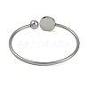 304 Stainless Steel Blank Bangle Bases with Flat Round Tray STAS-Z088-01P-05-3