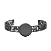 304 Stainless Steel Blank Cuff Bangle Bases with Flat Round Tray SA-CBA82C8-04B-EB-2