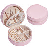 Round PU Imitation Leather Jewelry Storage Zipper Boxes LS-PAAG-PW0003-07C-1