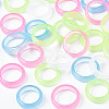 Glow in the Dark Luminous Plastic Transparent Plain Band Finger Ring for Women RJEW-T022-005-1