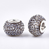Resin Rhinestone European Beads RPDL-T002-04-3