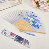 1Pc Bamboo & Silk Folding Fan AJEW-CN0003-91B-3