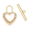 Brass Micro Pave Clear Cubic Zirconia Toggle Clasps KK-N254-146G-1