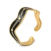 304 Stainless Steel with Enamel Open Cuff Bangles AJEW-Z009-05A-G-1