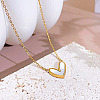 Heart Stainless Steel & Natural Shell Pendant Necklaces & Stud Earrings Sets FS-WG4CC15-02-2
