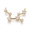 Brass Micro Pave Cubic Zirconia Pendants ZIRC-F099-20G-07-1