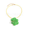 Alloy Enamel 3D Flower Pendant Imitation Leather Cord Multi-strand Necklaces for Women WGB1BBC-03-1