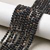 Natural Black Tourmaline Beads Strands X-G-Q031-A01-4mm-1