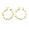 Brass Two Tone Hoop Earrings EJEW-B117-06D-M-4
