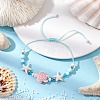 Synthetic Turquoise Bead Braided Bead Bracelets BJEW-JB11720-1