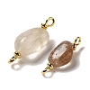 Natural Rutilated Quartz Connector Charms FIND-C046-11C-G-2