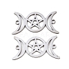 201 Stainless Steel Hollow Triple Moon Links Connector Charms STAS-I364-10P-1