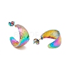Ion Plating(IP) 304 Stainless Steel Chunky C-shape Stud Earrings EJEW-P198-13MC-2