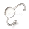 Non-Tarnish 304 Stainless Steel Flat Round Pad Ring Setting STAS-I306-05B-P-1
