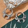 Fire Shaped 316 Surgical Stainless Steel Hoop Earrings LS-EJEW-G416-35P-2