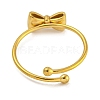 Bowknot 304 Stainless Steel Adjustable Ring for Women RJEW-U015-08G-3