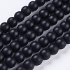 Synthetic Black Stone Beads Strands G-YW0001-19-1