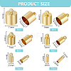 48Pcs 6 Size Brass Cord Ends FIND-BC0005-46-2