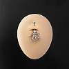 316L Surgical Stainless Steel Micro Pave Clear AB Cubic Zirconia Curved Barbell Belly Rings FS-WG2C48B-02-1