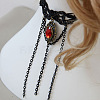 Fashion Gothic Style Lace Tassel Choker Necklace X-NJEW-N0052-284-3