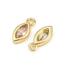 Brass Pave Clear Cubic Zirconia Pendants CU-CBAD306-05G-2