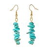 Synthetic Turquoise Chip Beaded Dangle Earrings EJEW-JE04788-07-3