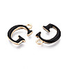 Rack Plating Alloy Enamel Pendants ENAM-T024-53G-G-2