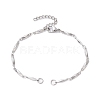 Tarnish Resistant 304 Stainless Steel Faceted Bar Link Chain Bracelet Makings AJEW-JB01184-02-1