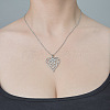 Non-Tarnish 201 Stainless Steel Hollow Heart Pendant Necklace NJEW-OY002-17-2