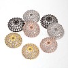 Apetalous Half Round/Dome Brass Micro Pave Cubic Zirconia Bead Caps ZIRC-D063-1