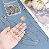 4Pcs 4 Styles Brass & 304 Stainless Steel Double Layer Chains for Jeans Pants with Alloy Star Charms AJEW-GO00009-3
