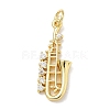 Brass Micro Pave Clear Cubic Zirconia Pendants KK-D289-01G-10-1