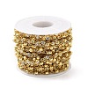 Handmade Brass Glass Rhinestone Beaded Chains CHC-M024-29G-3
