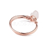 Natural Rose Quartz Chips Finger Ring RJEW-L082-03RG-04-4