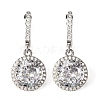925 Sterling Silver Micro Pave Cubic Zirconia Dangle Hoop Earrings EJEW-F371-01B-01-2