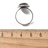Half Round Natural Tiger Eye Finger Rings X-RJEW-M062-01P-08-2
