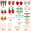 DIY Lampwork & Acrylic Vegetables and Fruits Leverback Earrings Making Kits DIY-SC0026-29-2